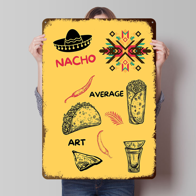 Background Retro Gaming - Mexican Food on Yellow Background Poster