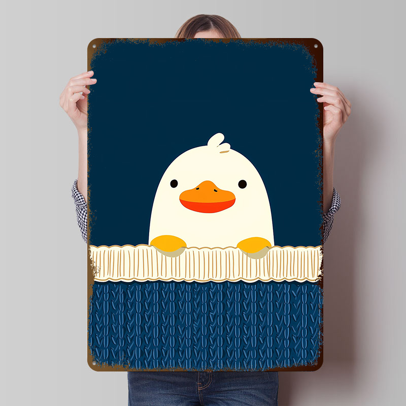 Background Retro Gaming - Cute Duck on a Blue Background