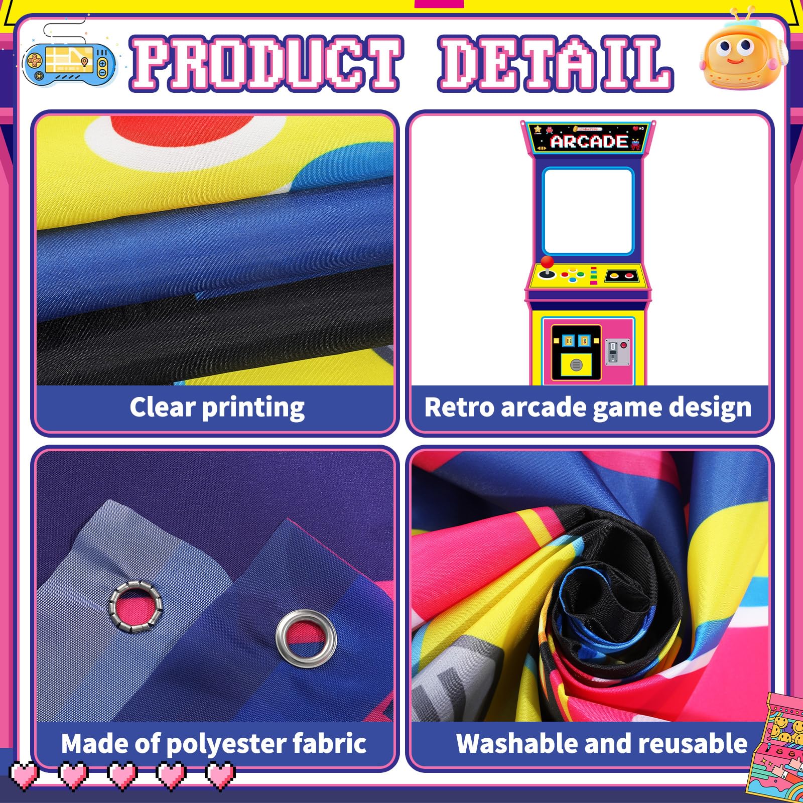 Retro Video Gaming Fabric Arca - Background Retro Gaming review and price