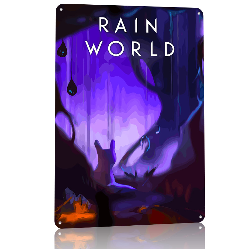 Rain World Game Art Tinplate P - World Of Retro Gaming review and price