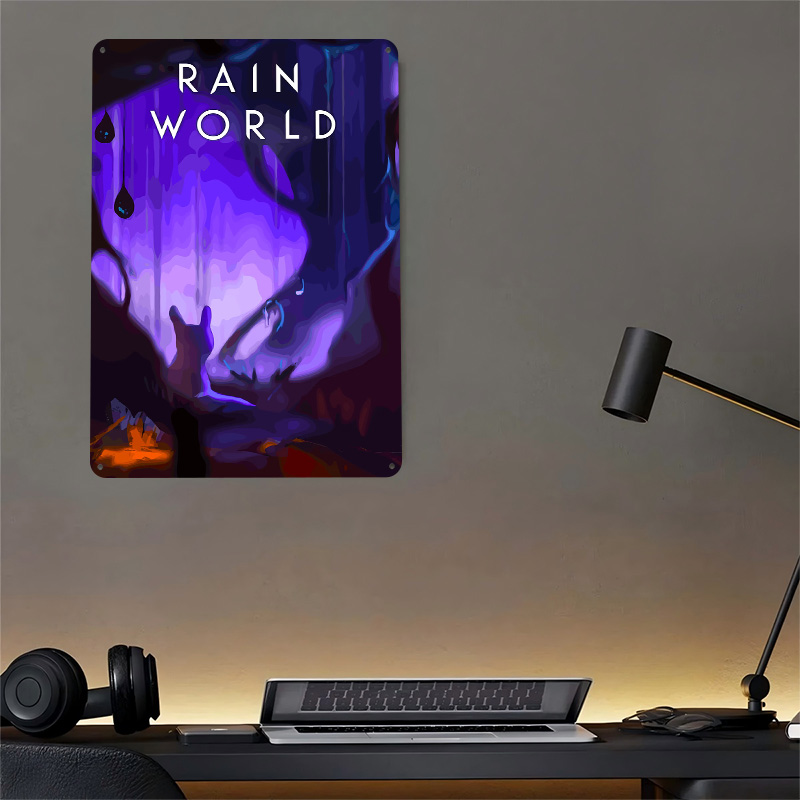 Rain World Game Art Tinplate P - World Of Retro Gaming review and price