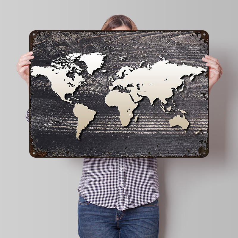World Map 4 Metal Poster Custo - World Of Retro Gaming review and price