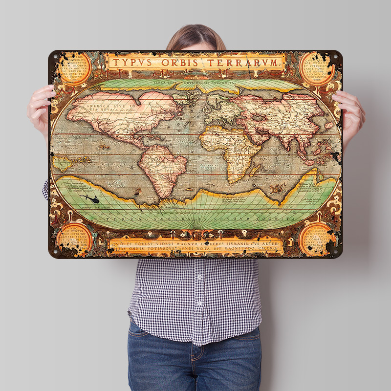 Old Map of the World Printed P - World Of Retro Gaming review and price