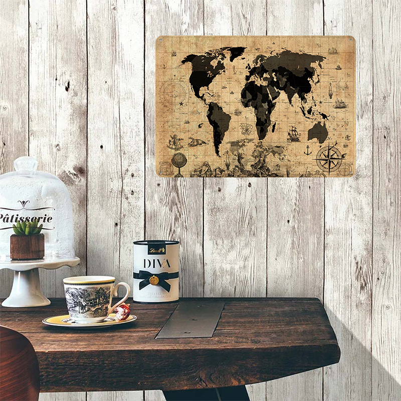 World Map Vintage Sepia Printe - World Of Retro Gaming review and price