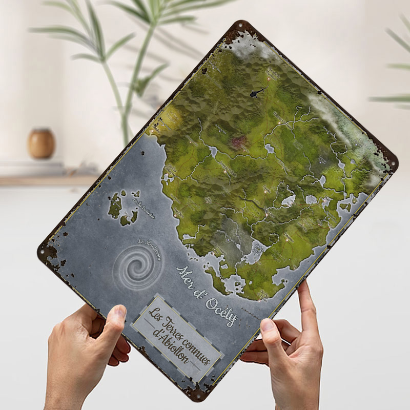 Abiollon World Map Metal Poste - World Of Retro Gaming review and price