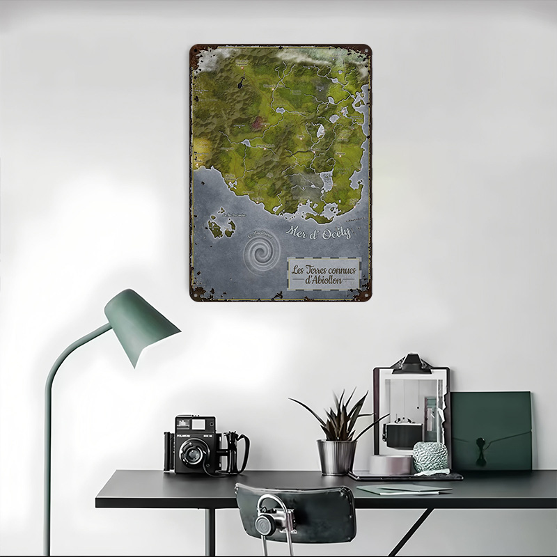 Abiollon World Map Metal Poste - World Of Retro Gaming review and price